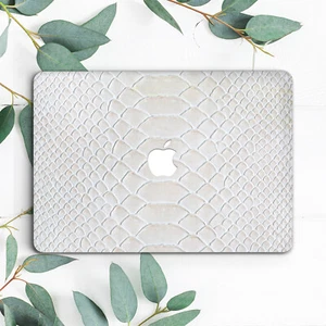 Retro White Snake Skin Hard Case Cover For Macbook Pro Retina Air 11 12 13 15 - Picture 1 of 3