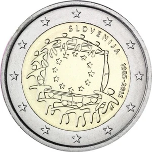 Slowenien - 2 Euro Gedenkmünze 2015 30 Jahre Europaflagge UNC KOSTENLOSER VERSAND - Bild 1 von 3