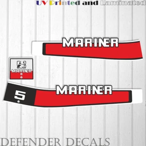 Mariner 5 hp outboard engine decal sticker set kit reproduction Two Stoke 1980's - Picture 1 of 1