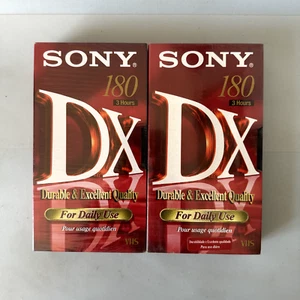 2x SONY DX 180 3 Hours VHS E-180DXf Blank Recordable Video Cassette Tapes SEALED - Picture 1 of 3