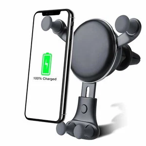 Wireless Car Charger Mount-Adjustable Bracket-Gravity System-Fast Charging - Picture 1 of 7
