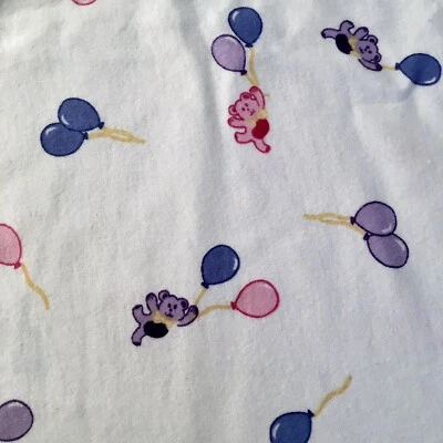 White Flannel with Balloons & Teddy Bears - 1 yard - Image 1 of 4
