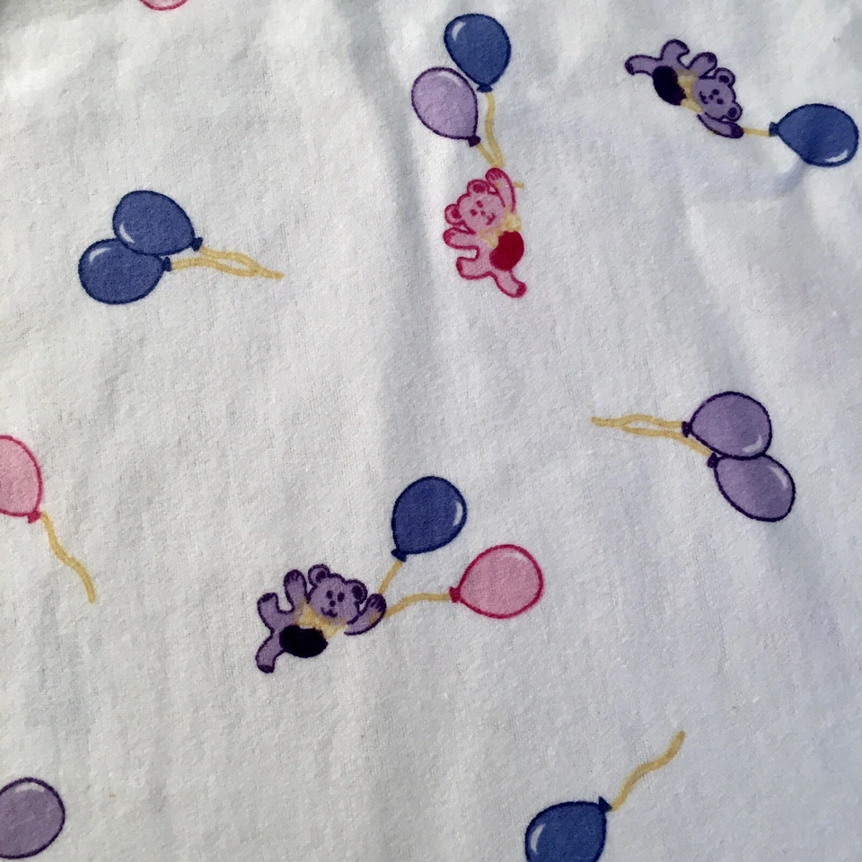White Flannel with Balloons & Teddy Bears - 1 yard - Image 1 of 4