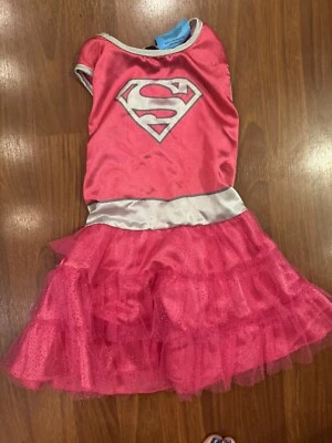 Girls Supergirl Halloween Costume Tutu Dress Up Size S Pink Silver - fits 2/3T - Image 1 of 4