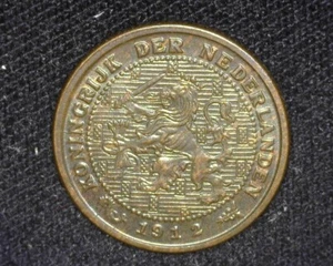 NETHERLANDS 1912 1/2 CENT KM138 UNCIRCULATED ~FCS-737 - Picture 1 of 2