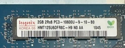 Set of 4 Hynix 2 GB UBDIMM PC3-10600 DDR3 SDRAM Memory (HMT125U6TFR8C-H9 N0 AA) - Image 1 of 2