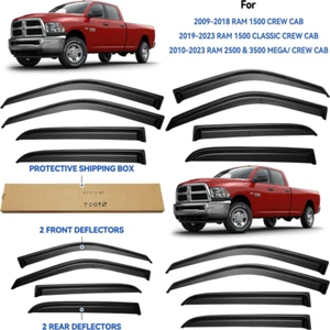 Deflectores Lluvia Ventanas Para Dodge Ram 1500 2009-2018 Viseras Ventilacion - Picture 1 of 8