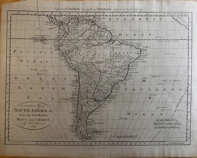 Mapa preciso de América del Sur de 1790 Foto 1 de 3