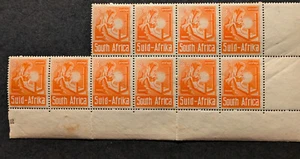 SOUTH AFRICA fine corner block of fresh 5 pairs red orange 6 pence MNH cv. £50 - Picture 1 of 1