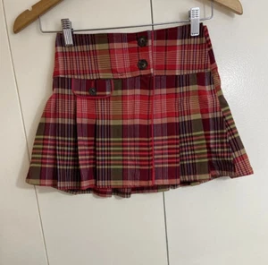Gap Kids Girls Plaid Skirt Skort Girls Size 7 Skirt With Built - In Shorts - Picture 1 of 12