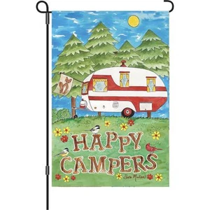 Bandera tamaño jardín Happy Campers (12"" x 18"" aprox) PR 56177 - Imagen 1 de 1