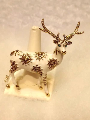 HEIDI DAUS "Glitter Glitzen" Crystal/Enamel Reindeer Holiday Pin (Orig.$129.95) - Image 1 of 4