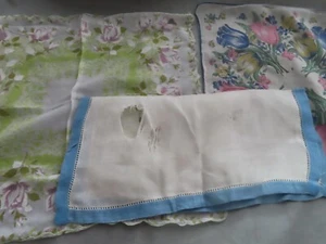 Lot of 3 Estate Vintage Handkerchiefs Cutter Pieces AS SHOWN - Picture 1 of 4