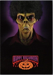Máscara extraterrestre discoteca postal publicitaria vintage 4x6 HALLOWEEN OUTLET con afro c2000 - Imagen 1 de 2