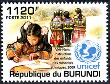 Burundi postfrisch MNH Unicef Viet Nam Schule Kinder Buch schreiben lernen / 46
