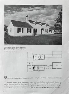 M A Black Home 1938 Highland Park IL White & Weber Architects Cost $9,000 - Picture 1 of 1