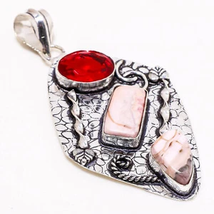 Rhodochrosit Mosambik Granat Edelstein handgefertigter Schmuck Anhänger 2,70"... - Bild 1 von 7