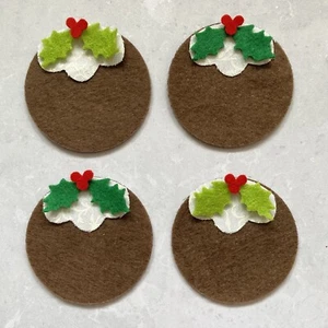 Pudines de Navidad de fieltro, formas de pudín de Navidad de fieltro troquelado - Imagen 1 de 7