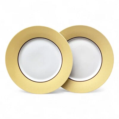 Dos platos de cena de porcelana fina de 11" Martha Stewart MSe Every Day con giro amarillo Foto 1 de 4