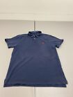Polo Ralph Lauren T Shirt Men XL Blue Horse Rugby Logo Collard Button Casual Tee