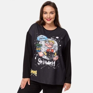 CNG Shirt Jersey Gr 46 48 (2XL) Popeye schwarz langarm - Bild 1 von 3