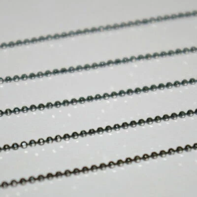 Argento sterling placcato rutenio nero 925 BULK 1,2 mm catena a SFERA con... - Immagine 1 di 4