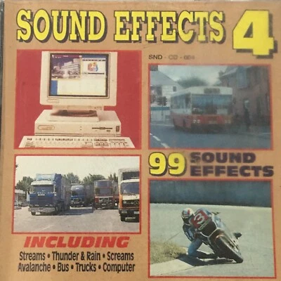 99 Sound Effects 4 CD Streams Thunder Rain Screams Avalanche Bus Trucks Computer - Image 1 of 4