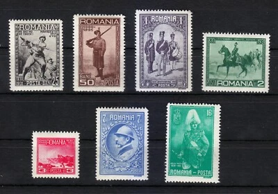 Румыния как новая без наклеек и следов 1931 Mi 406-412 Sc 389-395 столетие румынской армии (5480) ** - Изображение 1 из 2