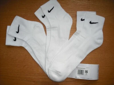 Boys/Girls/Teens NWT NIKE Quarter Ankle Socks 3prs Everyday DRI-FIT White 5Y-7Y - Image 1 of 3