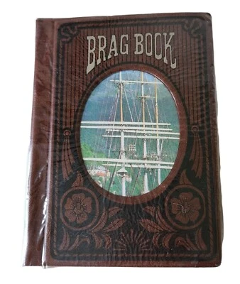 Photo Album Brag Book Brown Vinyl Gift  4 X 6 " Slots Holds 32 Pictures VTG NEW - Image 1 of 3