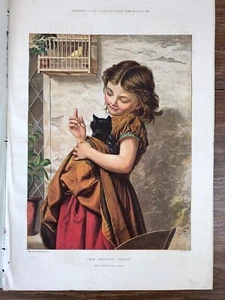 THE ILLUSTRATED LONDON NEWS 1872 # 1720 Chromo Girl and Cat / Ladies Archery - Picture 1 of 5