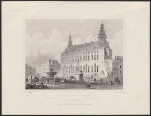 c1850 Aachener Rathaus Aachen Marktplatz Vedute Stahlstich-Ansicht - Picture 1 of 1
