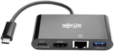 Tripp Lite USB-C Hub / Dock with Gigabit Ethernet for MacBook, Win laptop tablet - Image 1 of 4