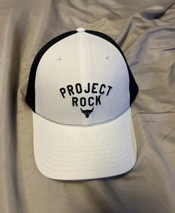 Under Armour Project Rock Trucker Snapback Hat White Black Size OSFM NWT - Picture 1 of 5