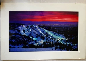 Fotografía impresa Steve Bly edición limitada BOGUS BASIN Night Boise Idaho 14x24 - Imagen 1 de 7