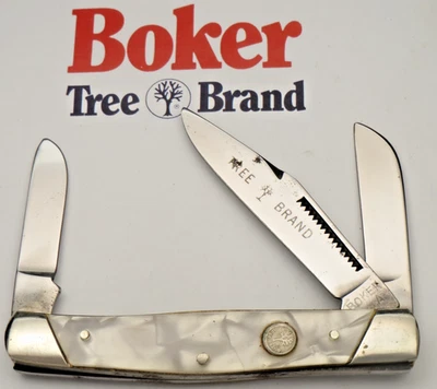 Faca vintage BOKER EUA 9885 grande estoque alças de gelo rachadas lâmina gravada não usada - Imagem 1 de 4