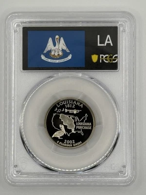 2002 S 25C Clad Louisiana Quarter PCGS PR70DCAM - Image 1 of 2