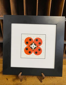 Charley Harper Last Aphid Ladybug Framed Art Card New Black Frame - Picture 1 of 3