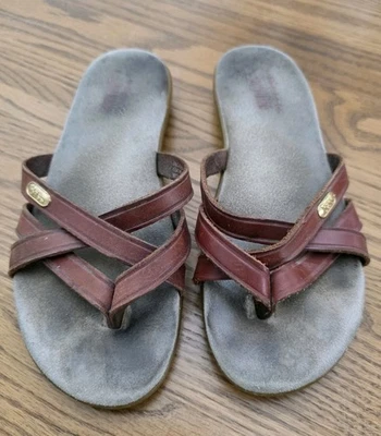 VTG GH Bass & CO. SUNJUNS Brown Leather Strappy Sandals 6M - Sharon - Image 1 of 4