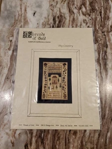 Threads Of Gold Sampler Reproductions Thy Country Cross Stitch Pattern - Picture 1 of 3