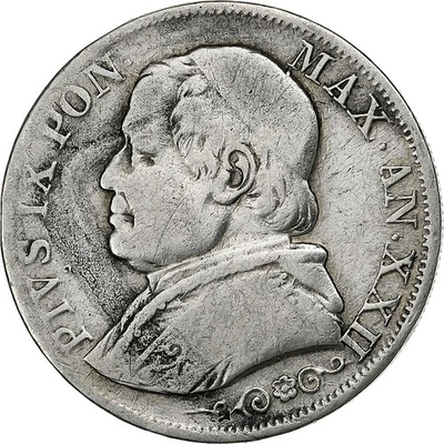 [#1114519] Coin, ITALIAN STATES, PAPAL STATES, Pius IX, Lira, 1868, Roma, VF - Image 1 of 2