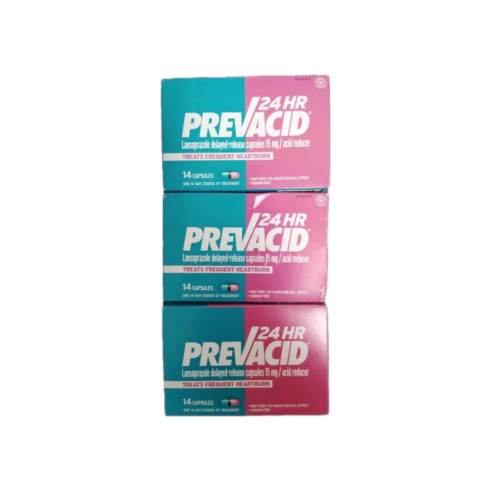 (3) Reductor de ácido Prevacid 24 horas, 15 mg, 42 cápsulas, exp. 9/2026 Foto 1 de 1