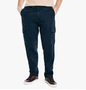 Pantalones cargo Nautica para hombre elaborados de forma sostenible - azul marino - 33 W x 30 L - nuevos con etiquetas - Imagen 1 de 3