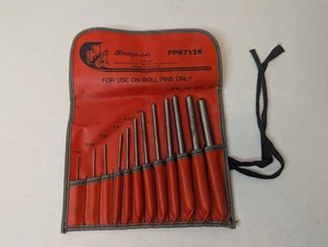 Vintage Snap On Tools PPR712K 12 Piece Roll Pin Punch Set w/ Pouch Complete USA - Picture 1 of 4