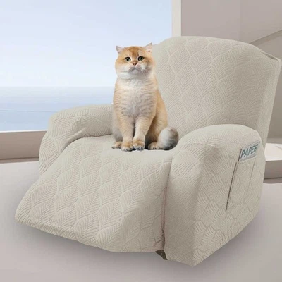 Funda Sofá Sillón Elástica Hoja Jacquard Impermeable, Protección Muebles Foto 1 de 4