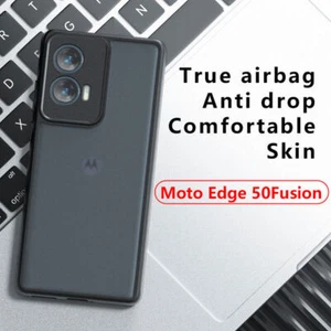 Soft Frame+Clear Matte PC Back Shockproof Case For Motorola Edge 50 PRO/Fusion - Picture 1 of 14