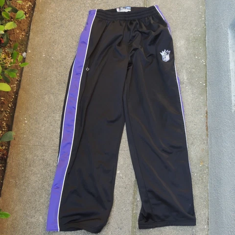 Reebok Sacramento Kings Warm Up Pants Mens XL Black Purple Team Issued NBA Cover