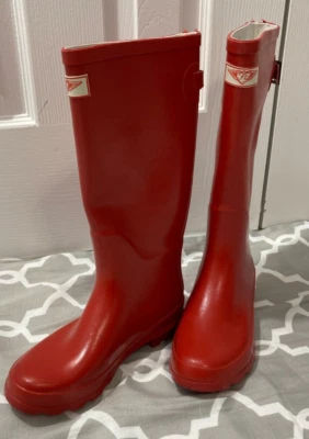 Forever Young FY дождя ботинки женский размер 7 красный середины икры резиновый RB1412 изящный - Изображение 1 из 4