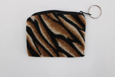 Bolsa de moedas de tecido com chaveiro anel estampa de tigre design moda animal nova sem etiquetas - Imagem 1 de 4