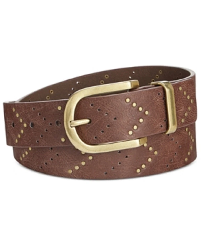 Style & Co. Novo Cinto Feminino Chevron Stud Calça, Marrom, Pequeno P - Imagem 1 de 1